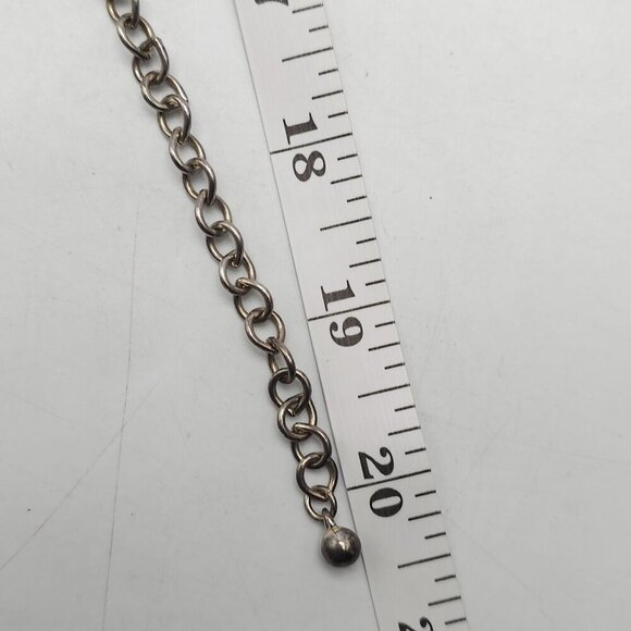 Black Multi-Strand Wood Bead Necklace Shell-Inlaid Pendant By Chicos - Picture 5 of 5